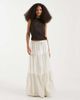 Object Object tiered boho linen mix maxi skirt in sandshell-White - 1