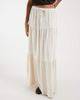 Object Object tiered boho linen mix maxi skirt in sandshell-White - 2