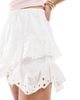 Object Object tiered eyelet mini skort in white - 3