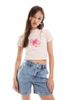 Object Object vintage wash wide denim shorts in medium blue - 1