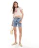Object Object vintage wash wide denim shorts in medium blue - 2
