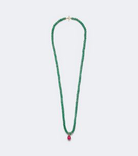 Octavia Elizabeth Octavia Elizabeth 18kt gold beaded necklace with aventurines and tourmaline