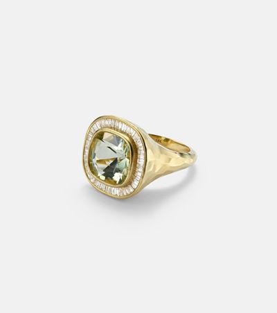 Octavia Elizabeth Octavia Elizabeth Chroma 18kt gold ring with diamonds and beryl