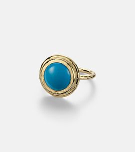 Octavia Elizabeth Octavia Elizabeth Coral Beach Allia 18kt gold ring with turquoise