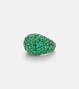 Octavia Elizabeth Octavia Elizabeth Earth Dome 18kt gold ring with emeralds
