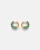 Octavia Elizabeth Octavia Elizabeth Icon Poppy 18kt gold hoop earrings with emeralds - 4