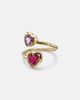 Octavia Elizabeth Octavia Elizabeth Moi and Toi 18kt gold ring with sapphires and rubies - 1