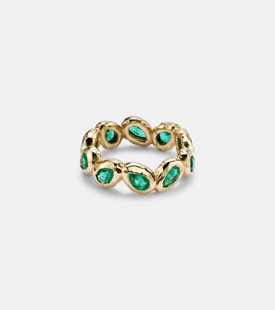 Octavia Elizabeth Octavia Elizabeth Nesting Gem 18kt gold eternity ring with emeralds