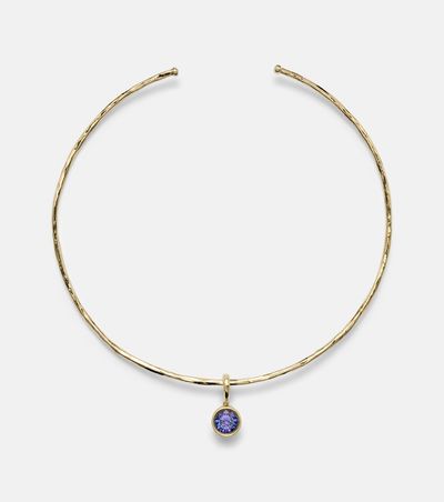 Octavia Elizabeth Octavia Elizabeth Olivia 18kt gold pendant choker with diamonds and tanzanite