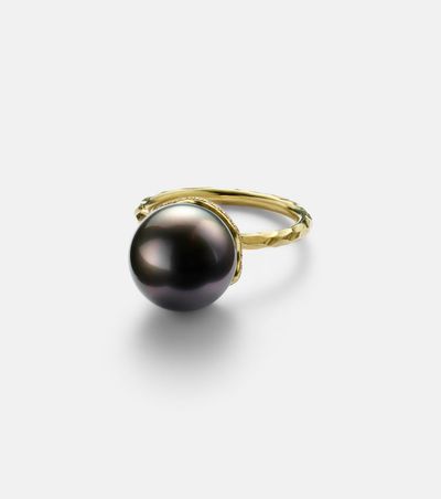 Octavia Elizabeth Octavia Elizabeth Orb 18kt gold ring with pearl and diamonds