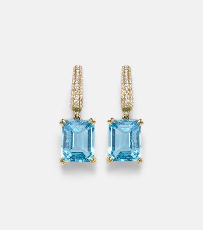 Octavia Elizabeth Octavia Elizabeth Yana Charmed Micro 18kt gold earrings with topazes and diamonds