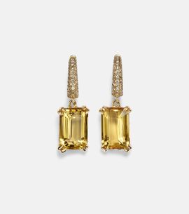 Octavia Elizabeth Octavia Elizabeth Yana Micro 18kt gold earrings with beryls and diamonds