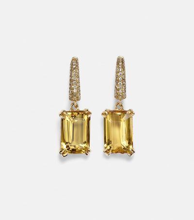 Octavia Elizabeth Octavia Elizabeth Yana Micro 18kt gold earrings with beryls and diamonds