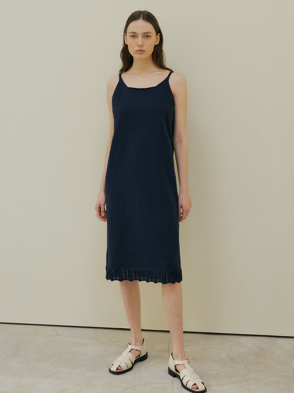 octette 109 Crochet Knit Dress_Navy