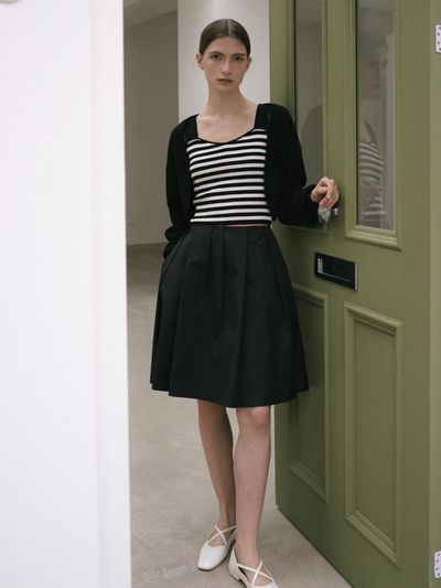 octette Asymmetrical Tuck Skirt_2 Colors