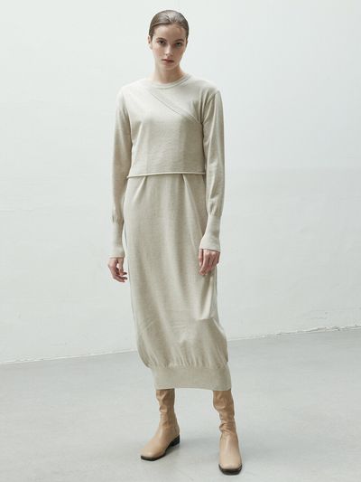 octette Ballerina Knit Dress (Beige)
