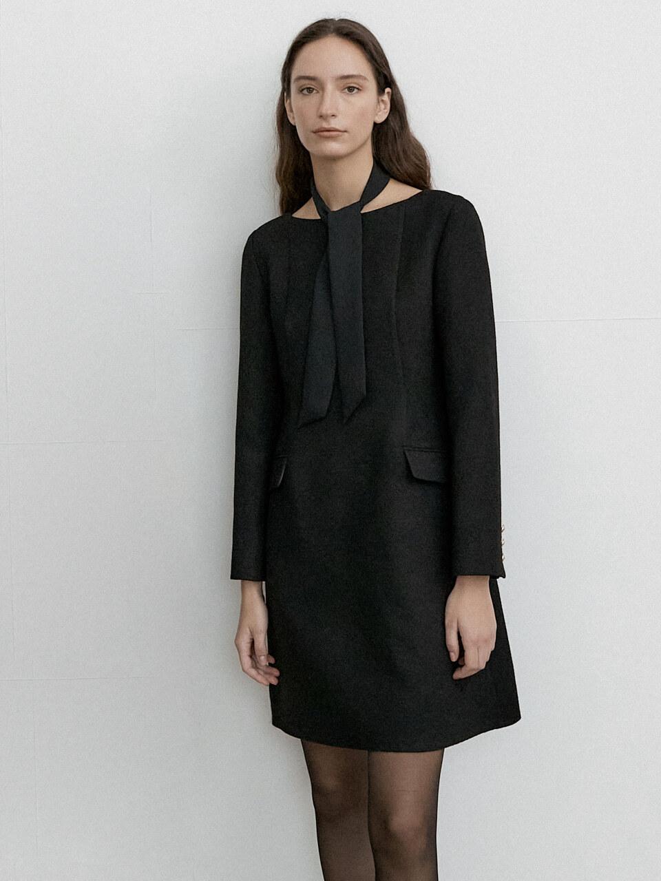 octette BOAT NECK TWEED OPS_BLACK