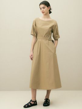 octette Boatneck Dress_Beige