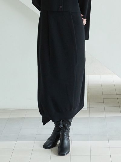 octette Bud Knit Skirt (Black)