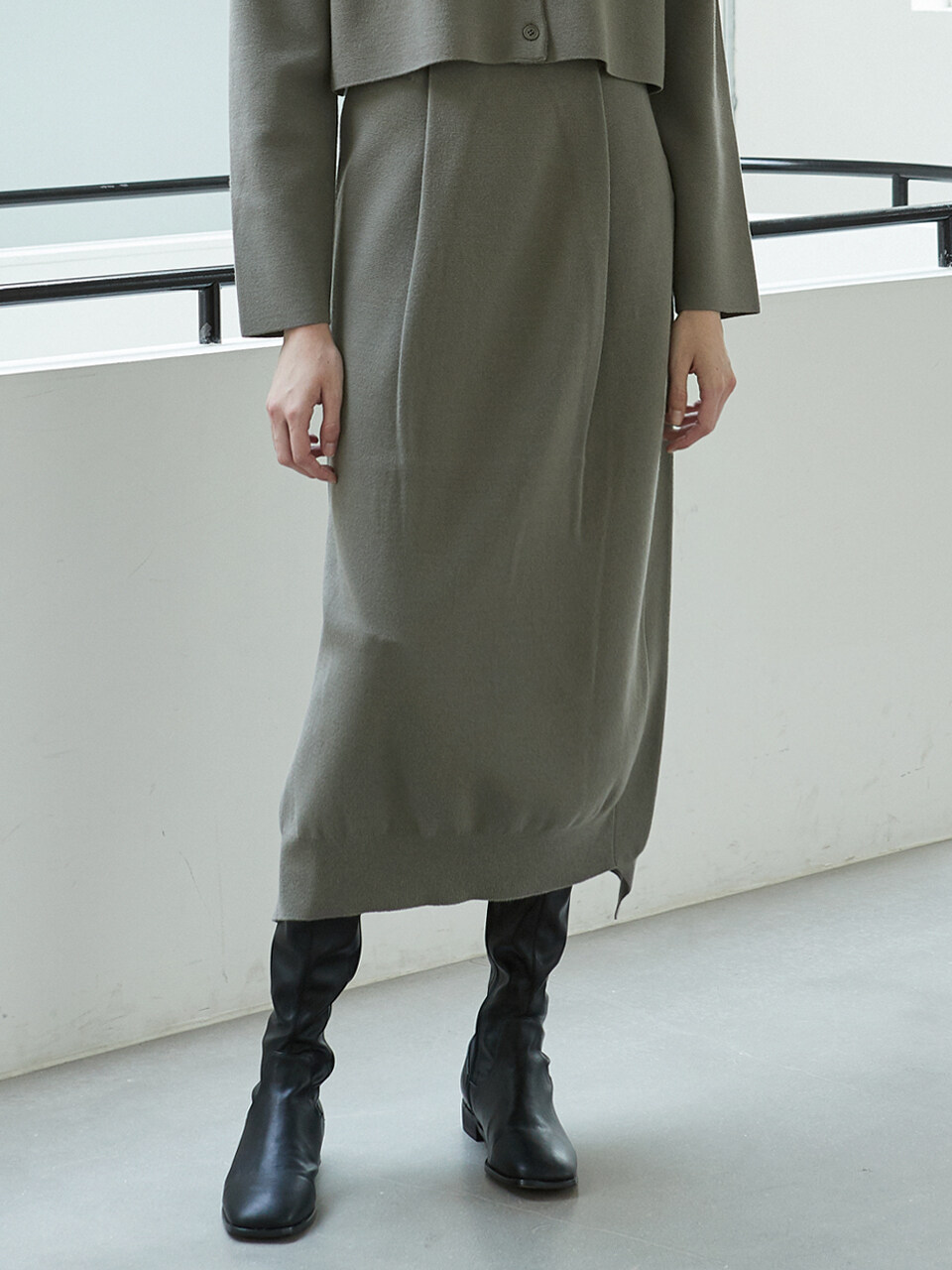 octette Bud Knit Skirt (Deep Gray)