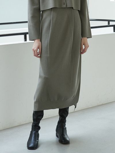 octette Bud Knit Skirt (Deep Gray)
