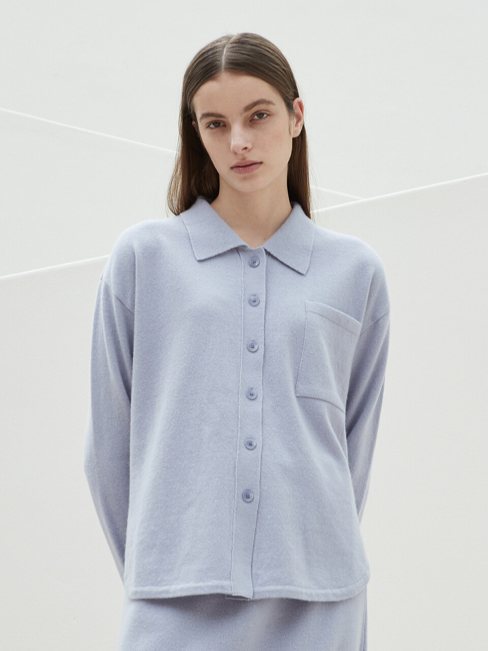 octette Cashmere Loose Knit Shirts (Violet)