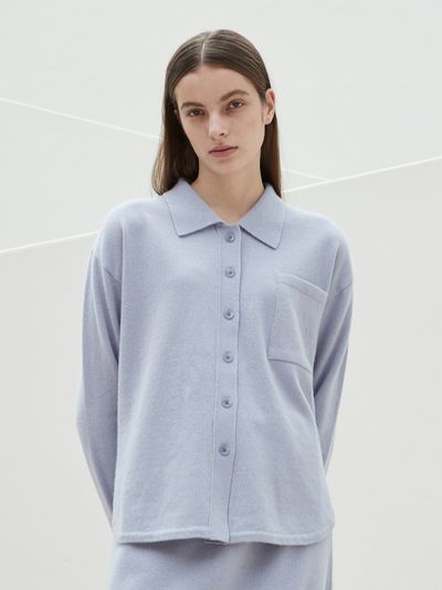 octette Cashmere Loose Knit Shirts (Violet)