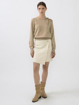 octette Cotton Button Wrap Skirt