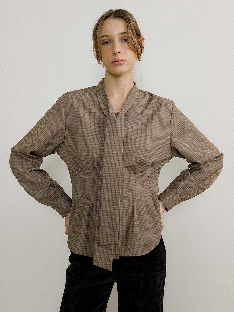 octette CROFFLE TIE BLOUSE - CHECK VER