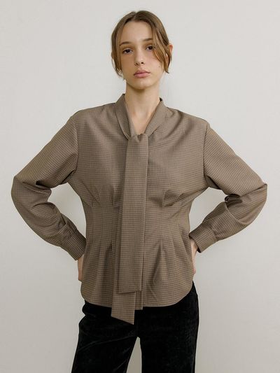 octette CROFFLE TIE BLOUSE - CHECK VER