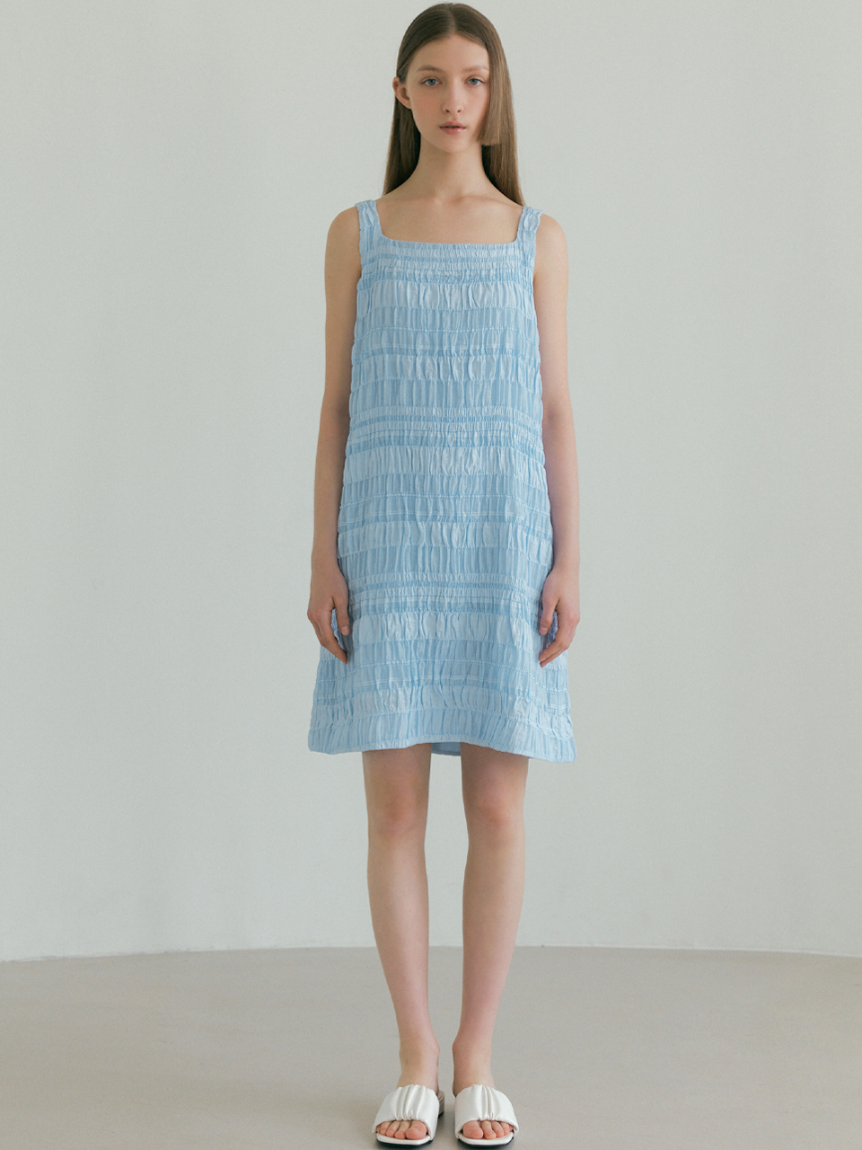 octette Jacquard Minimal Dress_Sky Blue