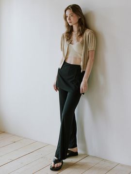 octette Jersey Skirt Wrap Pants - Black