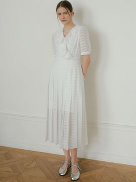 octette Solid White Dress