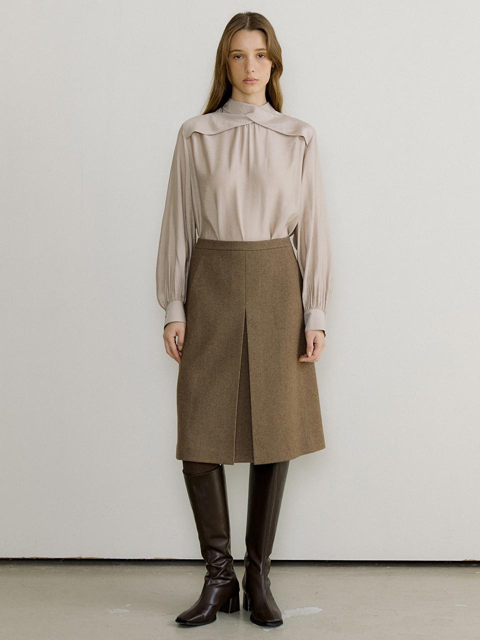 octette VERY WOOL TWILL MIDI SKIRTS_2COLOR