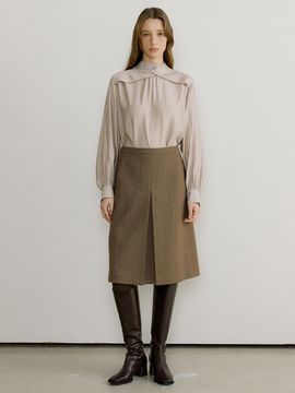 octette VERY WOOL TWILL MIDI SKIRTS_2COLOR