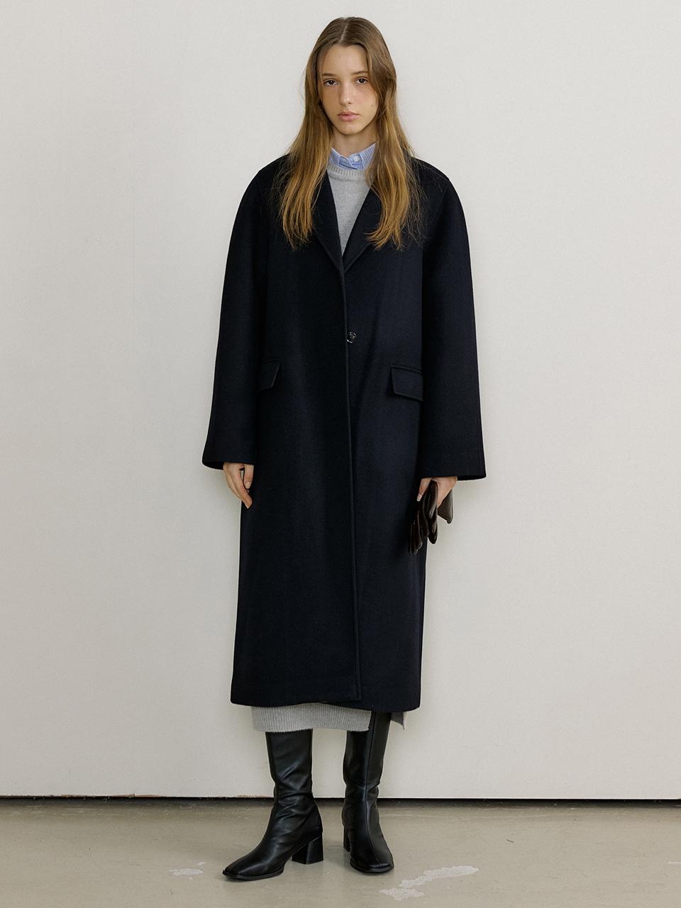 octette WOOL BALMACAAN SINGLE COAT_NAVY