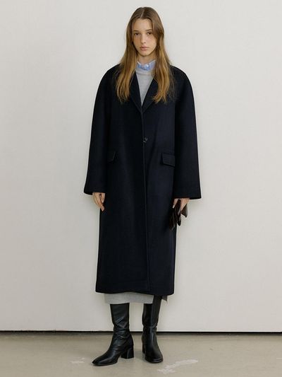 octette WOOL BALMACAAN SINGLE COAT_NAVY