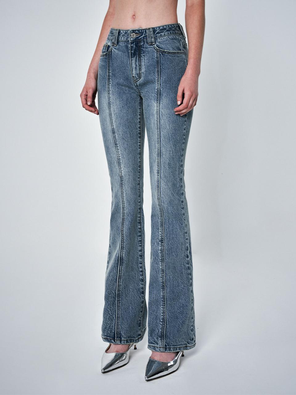 ODD STUDIO Cutting Boots Cut Denim Pants_Light Blue