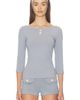 Oddli Oddli 3/4 Boat Neck Top - 1