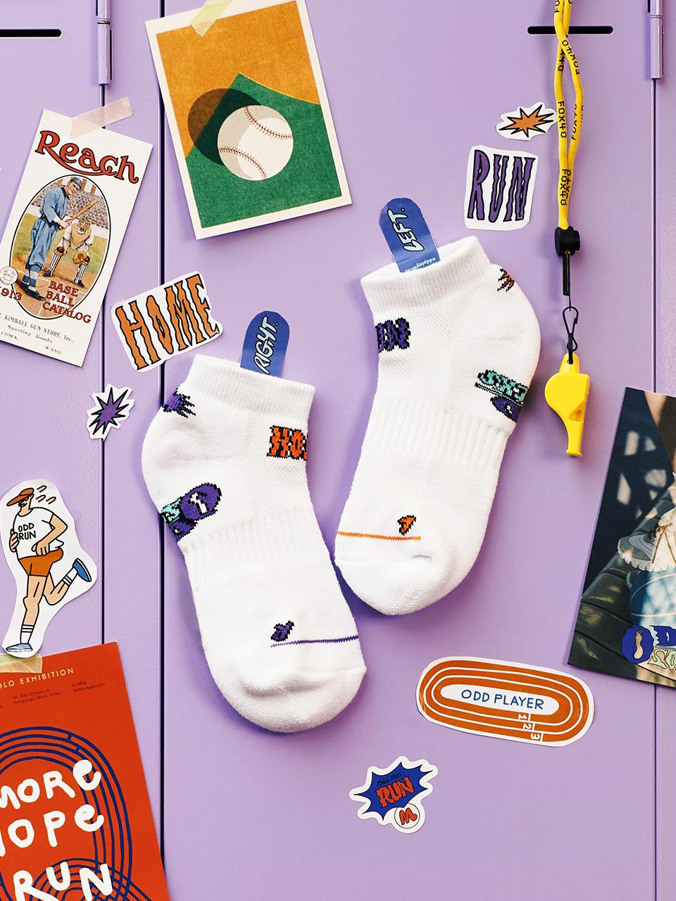 oddsocks [Odd Socks] COOLMAX Sneakers Home Run Socks