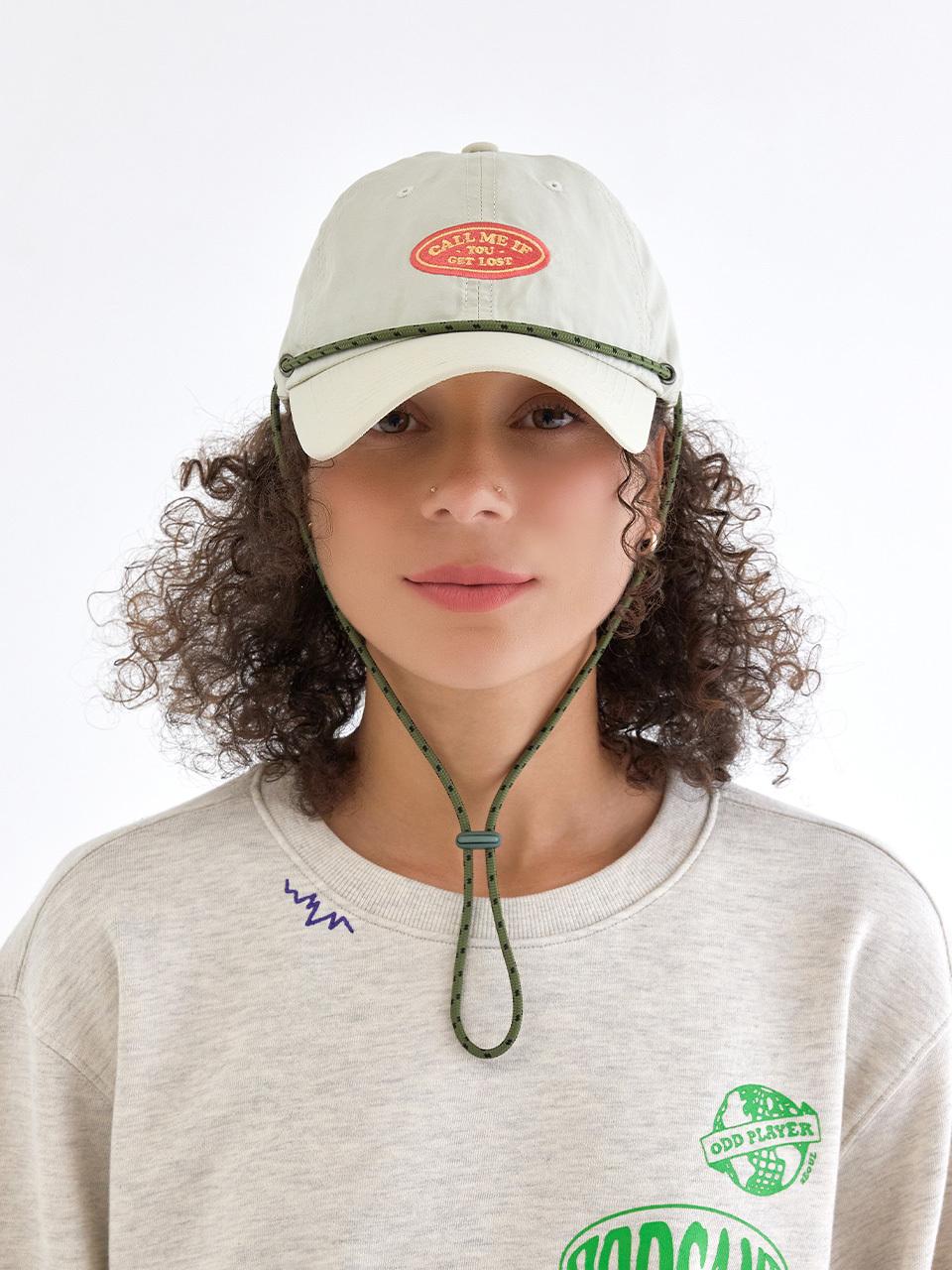 oddsocks [ODD SOCKS] Outdoor Camping 'Call Me' Ball Cap [Beige]