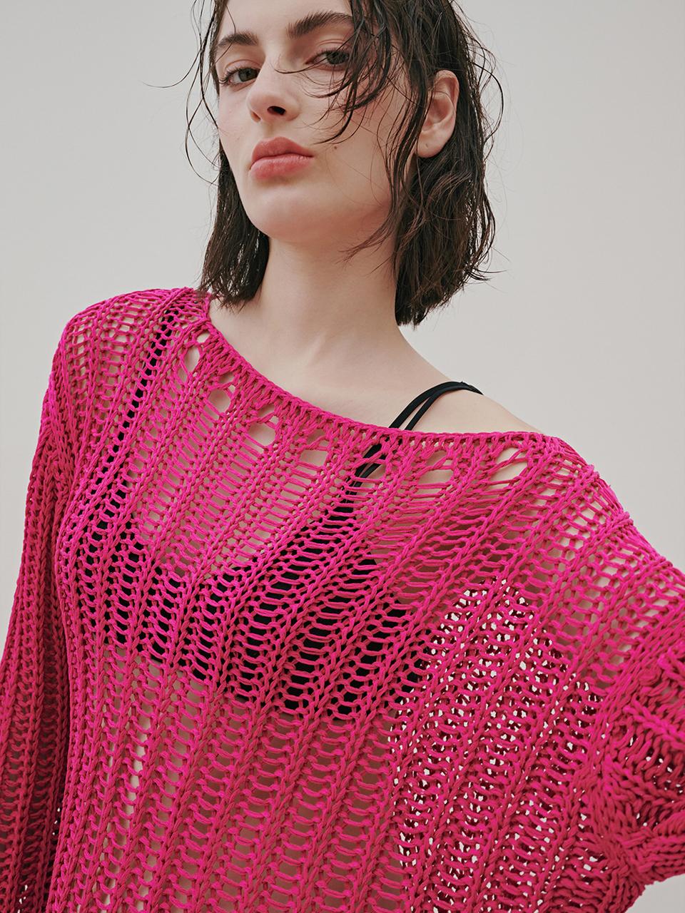 ODER Boxy Fit Net Pullover (Purple)