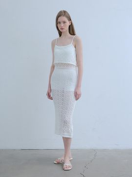 ODER Crochet Sleeveless Knit Dress [Ivory]
