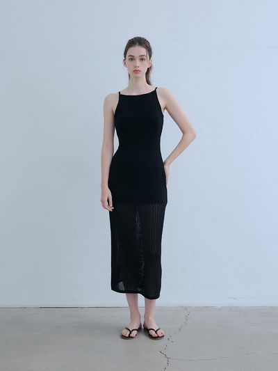ODER glam halter skashi knit dress [black]