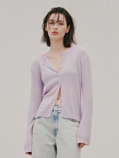 ODER Linen Pendant Cardigan (Lavender)