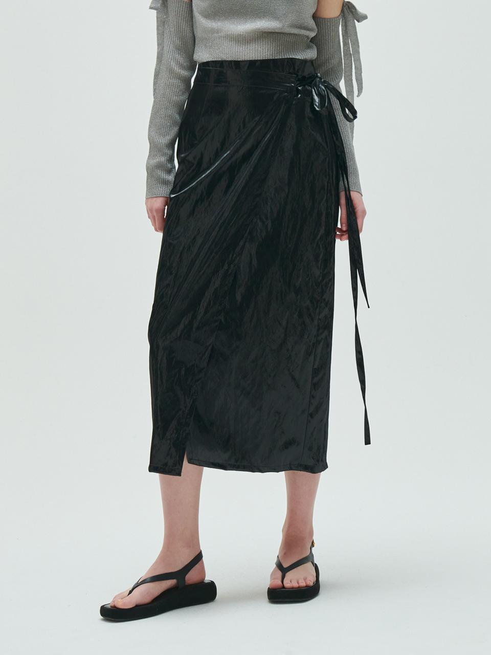 ODER metal wrap longskirt-black