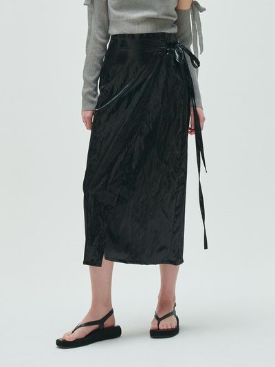 ODER metal wrap longskirt-black