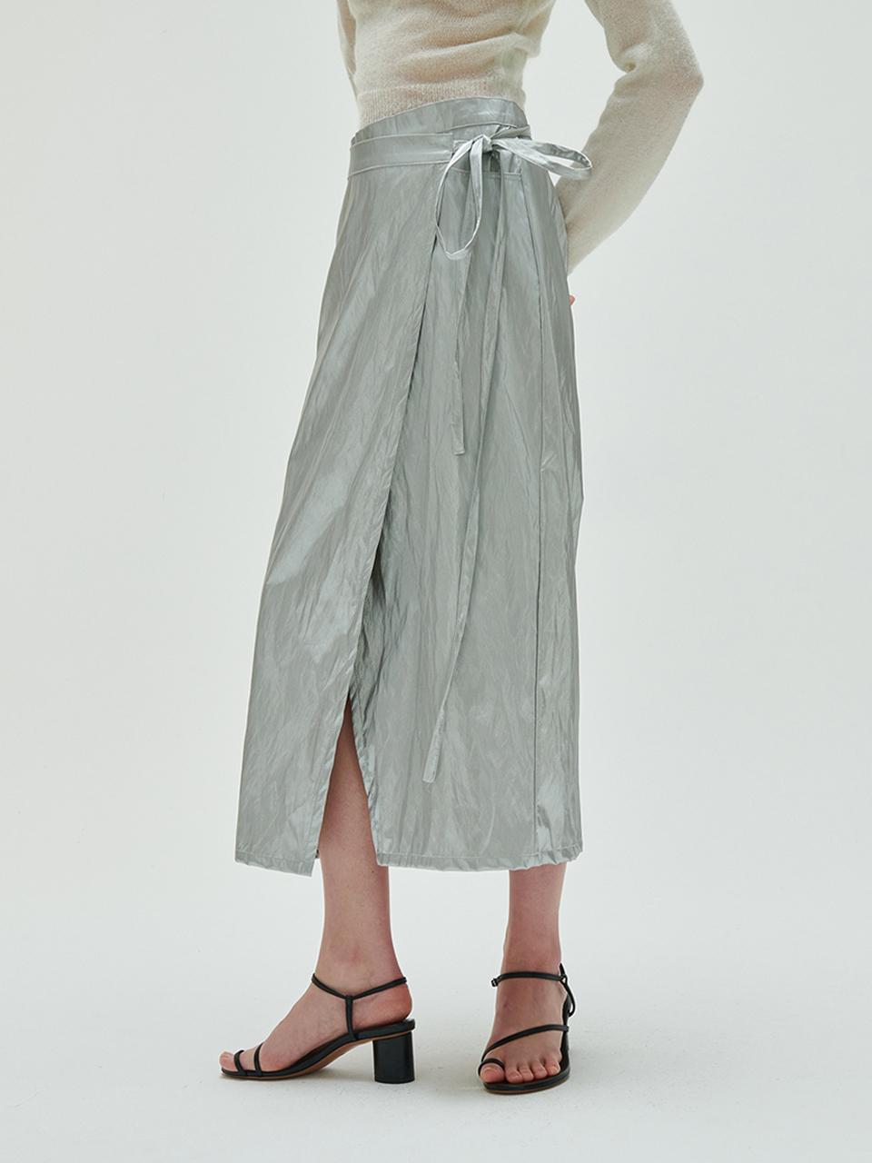 ODER metal wrap longskirt-silver