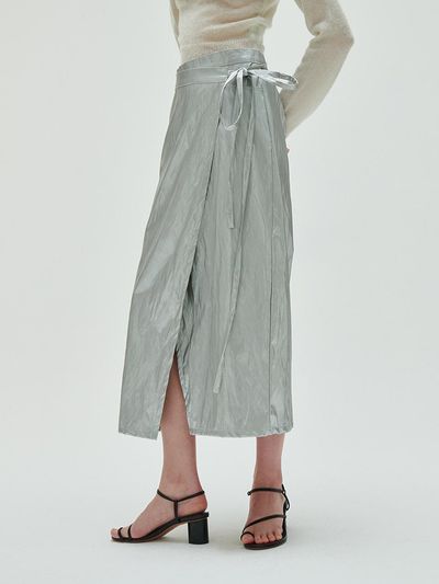 ODER metal wrap longskirt-silver