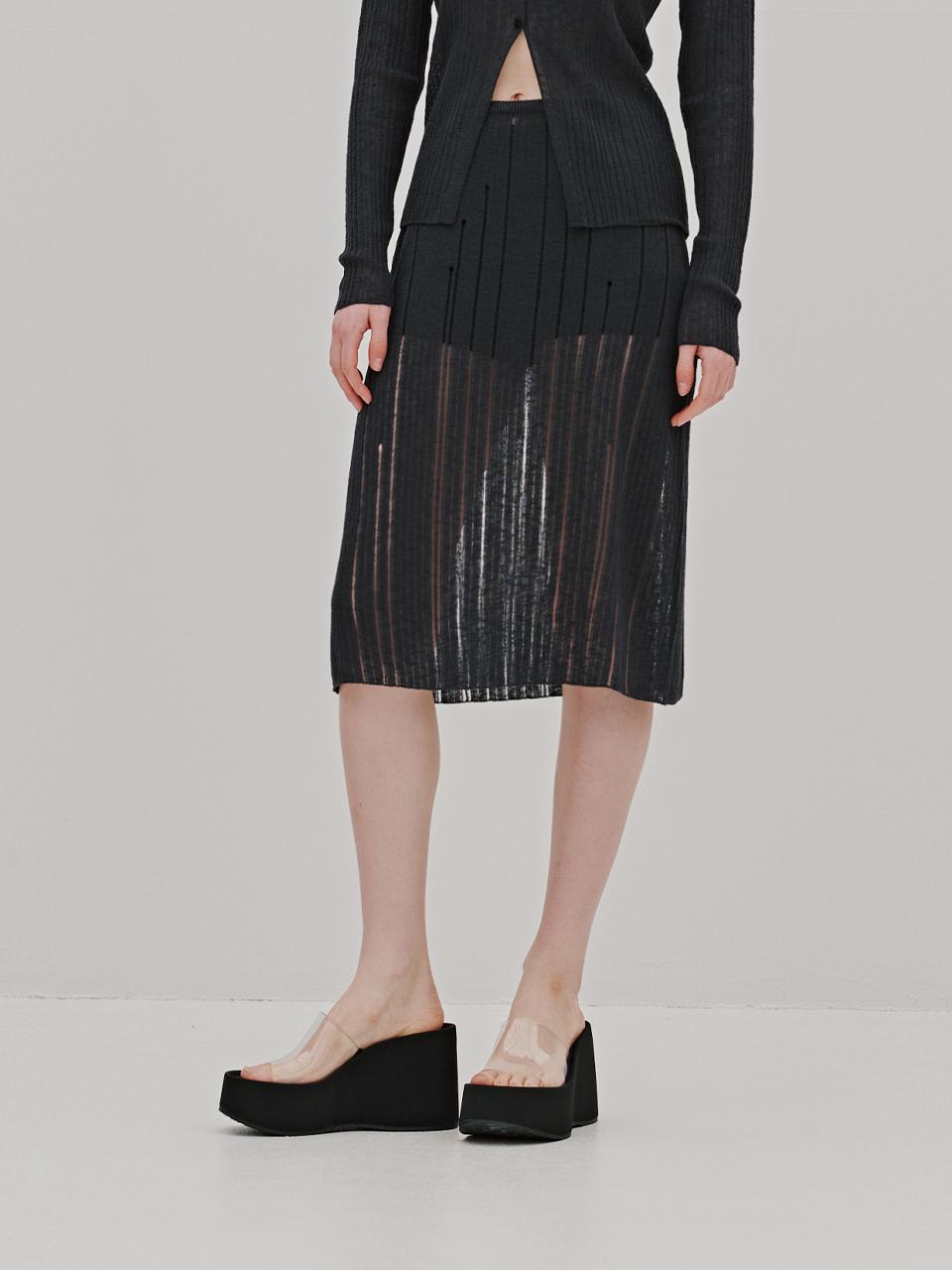ODER Sheer Slim Midi Skirt
